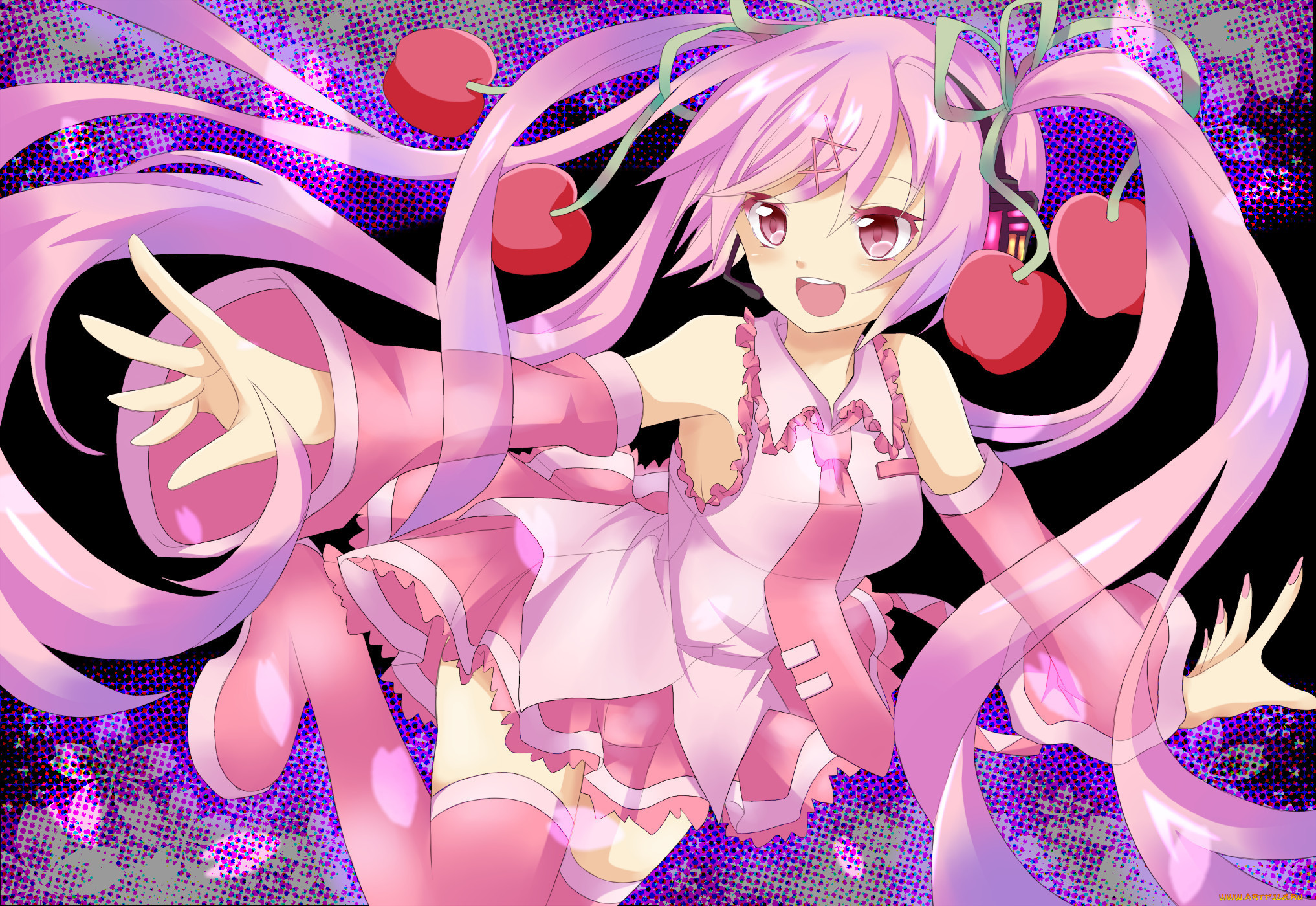 vocaloid, , , , sakura, miku, , , , , jellylily, art, , , 